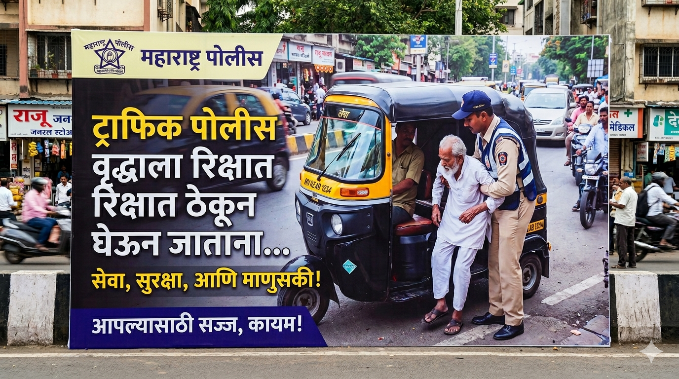 कर्तव्य बजावताना माणुसकीचे दर्शन; भर उन्हात कोसळलेल्या पुजाऱ्याच्या मदतीला धावले वाहतूक पोलीस….. मात्र…